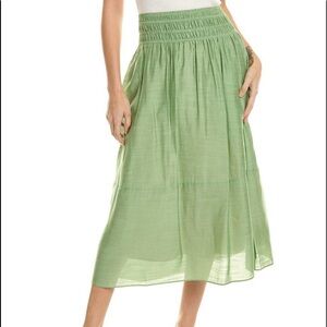 Green vince pull on midi skirt